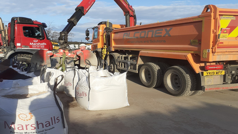 Marshalls donate 100 tonnes of screed to new temporary hospital 