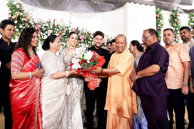 UP CM Yogi Adityanath attends Kuldeep Yadav's wedding reception in Lucknow