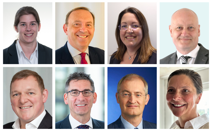 (Top row L-R:) Karen Gainsford, Andy Tunningley, Antonia Balaam and Steven Dickson (Bottom row L-R:) Stephen Soper, Barry McKay, Patrick Race and Jenny Buck (Top row L-R:) Karen Gainsford, Andy Tunningley, Antonia Balaam and Steven Dickson (Bottom row L-R:) Stephen Soper, Barry McKay, Patrick Race and Jenny Buck