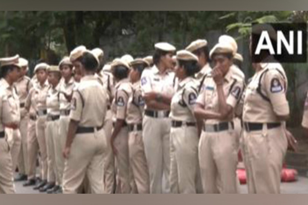 Hyderabad: Police force deployed at BRK Bhavan ahead of K Chandrasekhar Rao's appearance at PC Ghosh Commission