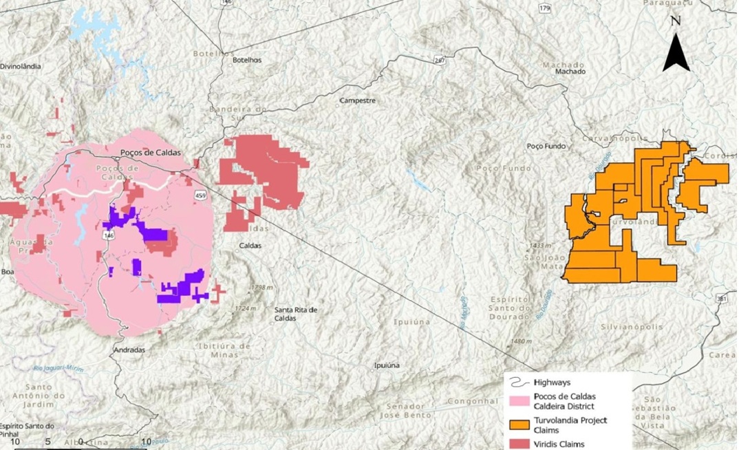 Mapa projeto de terras raras Turvolândia Canamera