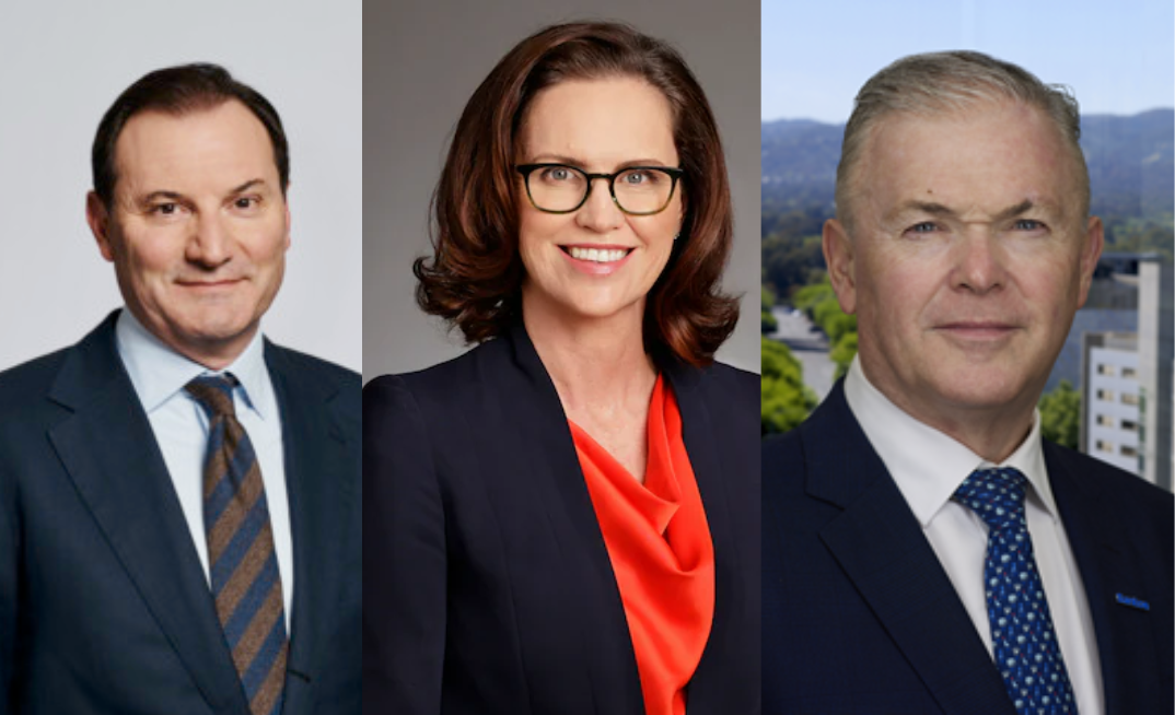 Origin's Frank Calabria, Shell's Cecile Wake and Santos' Kevin Gallagher