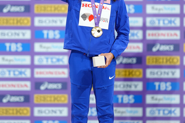 (SP)JAPAN-TOKYO-ATHLETICS-WORLD ATHLETICS CHAMPIONSHIPS-WOMEN'S 400M-AWARDING CEREMONY