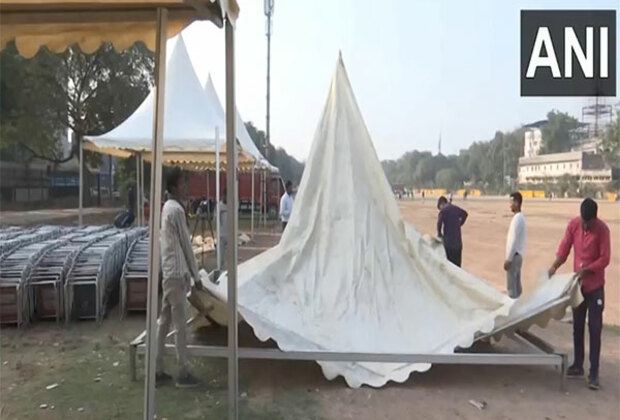 Preparations in full swing at Ram Leela Maidan ahead of swearing-in ceremony of new BJP government on February 20