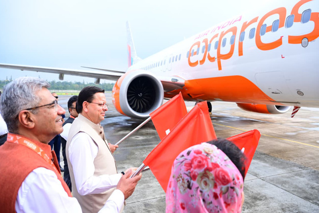 Uttarakhand CM flags off New Air India Express flight from Dehradun to Bengaluru