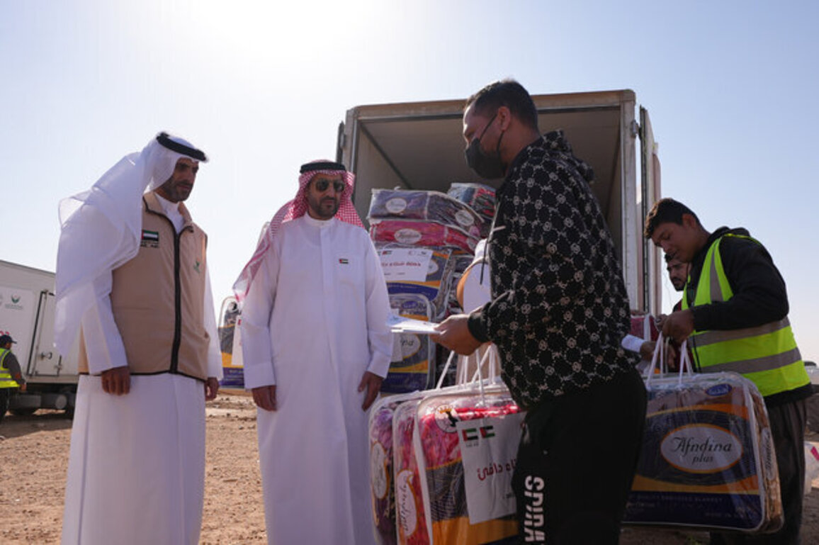Winter aid provided by Sharjah Charity International to 700 vulnerable, refugee families in Jordan