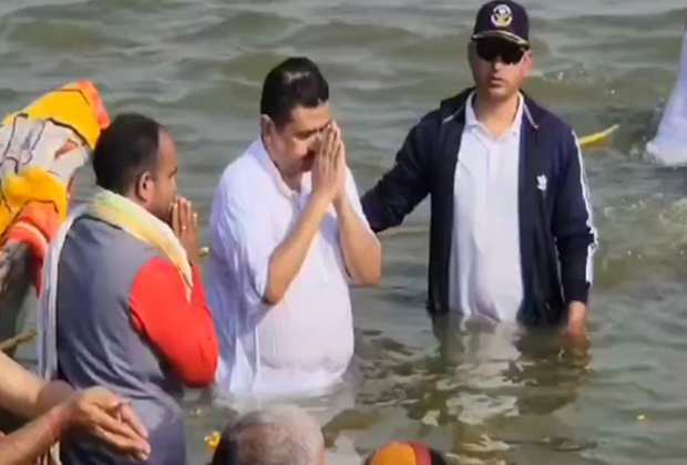 "Moment of pure devotion": Suvendu Adhikari expresses gratitude after taking dip in Prayagraj's Sangam