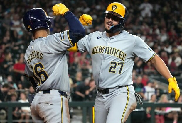 Willy Adames leads Brewers to win over reeling Diamondbacks