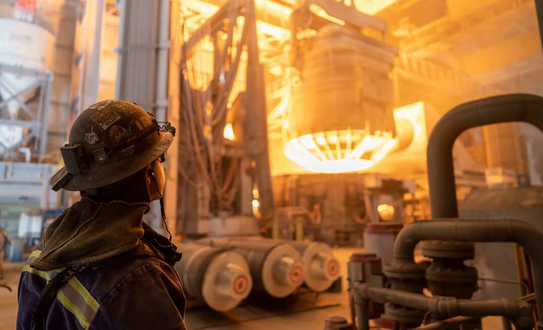 An electric arc furnace at US Steel's Big River Steel Works. Credit: US Steel
