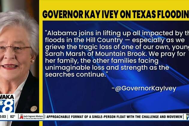 State Leaders Express Sorrow After 8-Year-Old Mountain Brook Girl Killed in Texas Flood - WAKA 8