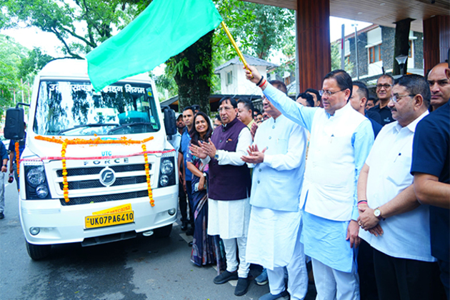 Uttarakhand CM Pushkar Singh Dhami flagged of 20 new AC UTC tempo traveller