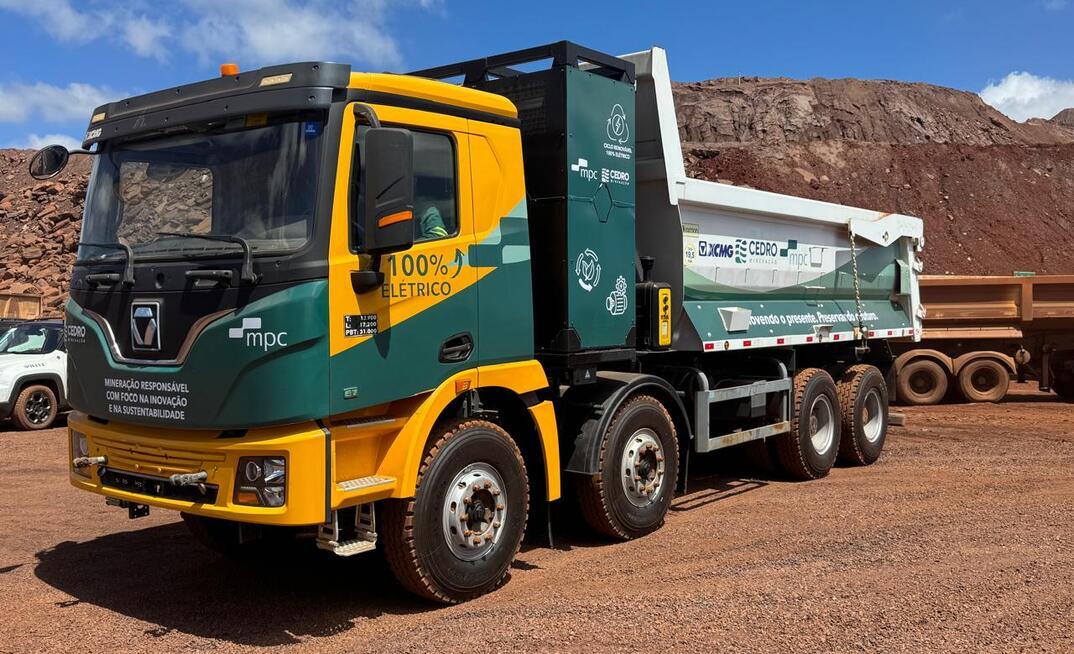 Caminhão elétrico da XCMG em teste na Cedro