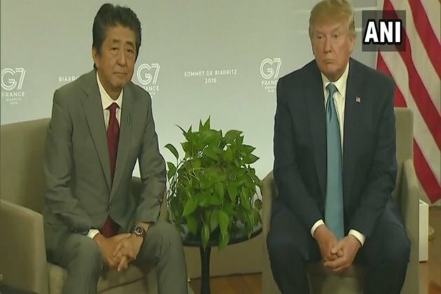 Trump meets Abe at G-7 summit, claims close to trade deal with Japan