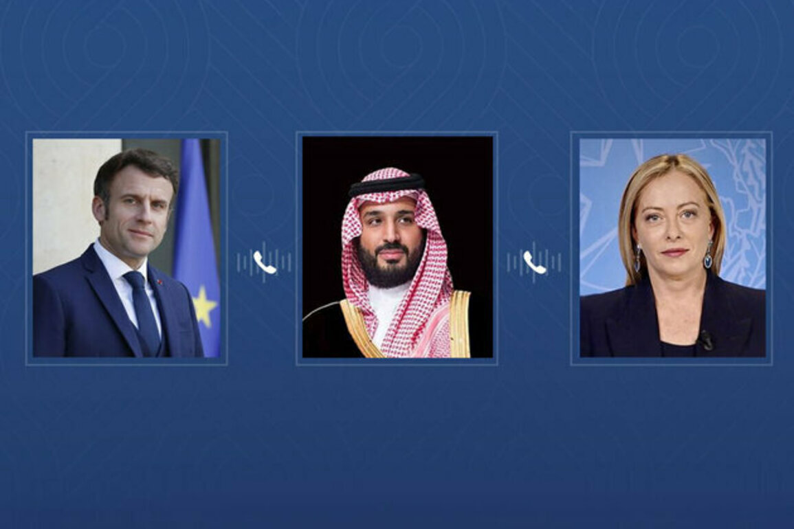 Saudi Crown Prince affirms priority of regional de-escalation, in calls with French President, Italy's PM