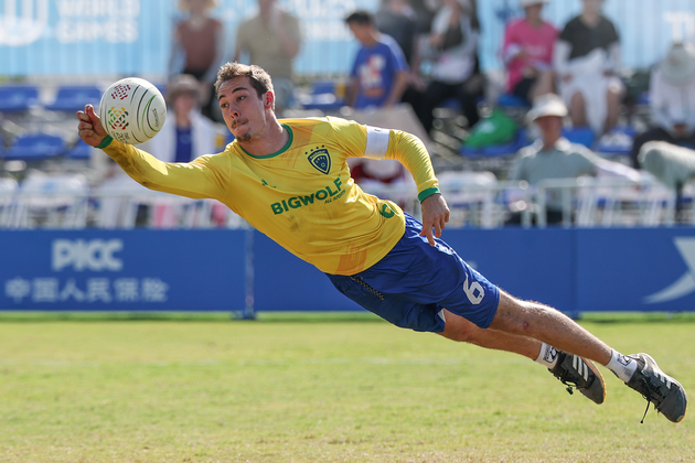 (SP)CHINA-CHENGDU-THE WORLD GAMES 2025-FISTBALL-MEN'S SEMIFINALS-BRA VS SUI (CN)