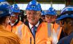  Morrison visits Hobart zinc works