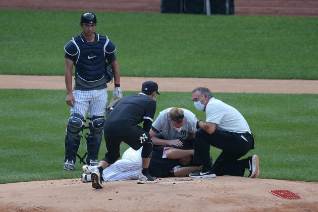 Yankees' Tanaka out of hospital after Stanton liner to head