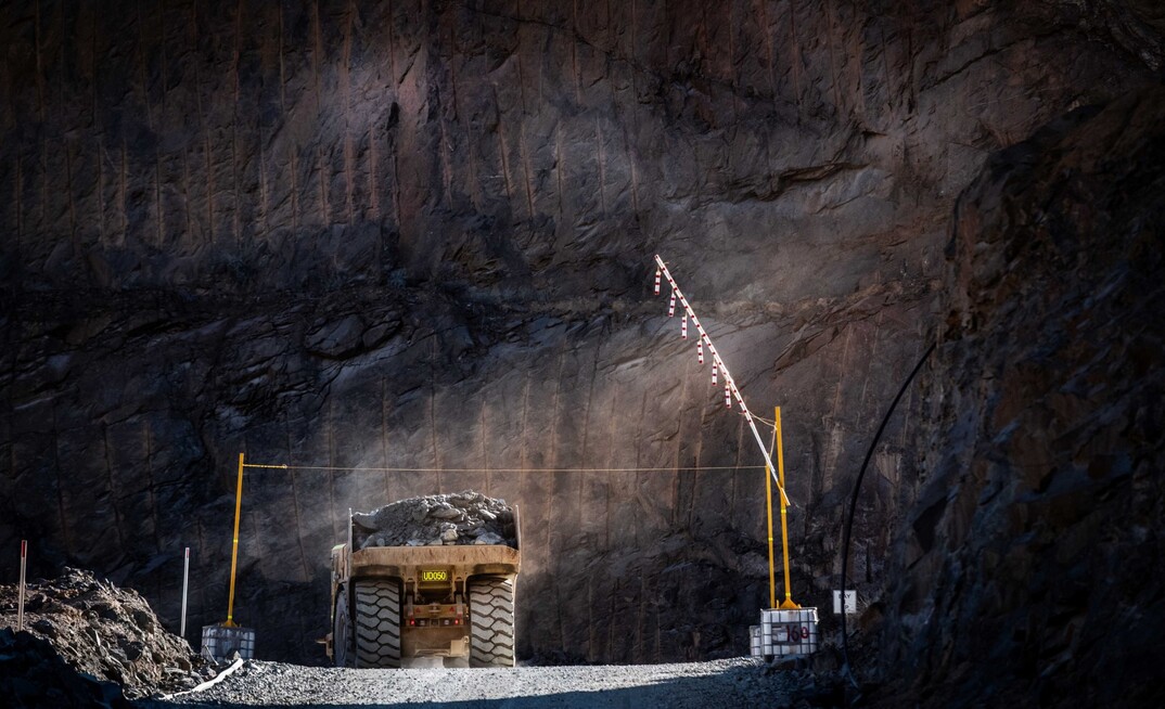 Great Fingall ore in a truck on the decline.