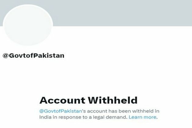 Pakistan government's Twitter account withheld in India
