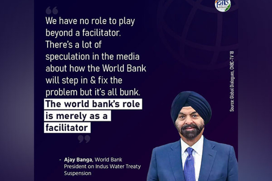 World Bank has no role beyond a facilitator on Indus Waters Treaty issue: President Ajay Banga