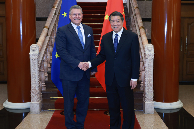 CHINA-BEIJING-HE LIFENG-EUROPEAN COMMISSIONER FOR TRADE AND ECONOMIC SECURITY-MEETING (CN)