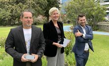 Chris Baudia (left), Kellie Swanson-Hill and Insight Advisory Group's Mathieu Paul.