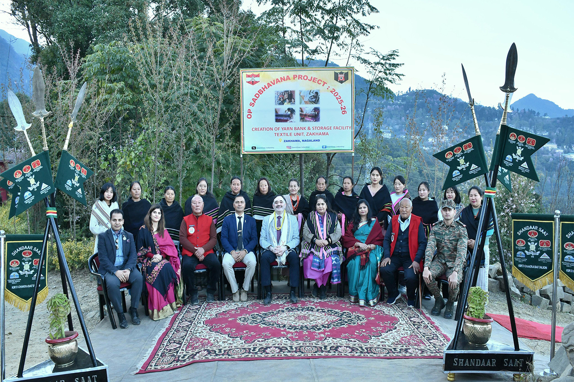 GOC Spear Corps visits army-backed Zakhama textile unit, empowering local weavers in Nagaland
