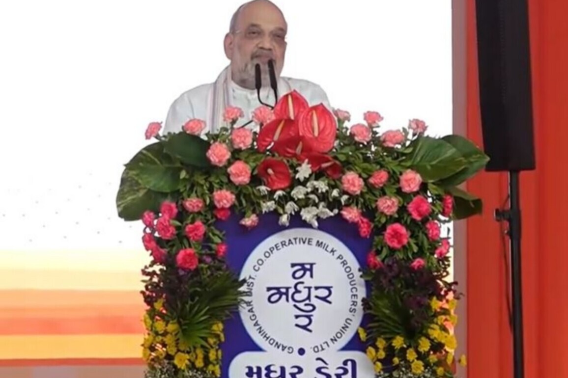Gujarat: Amit Shah inaugurates newly built milk processing plant of Madhur Dairy at Dashela