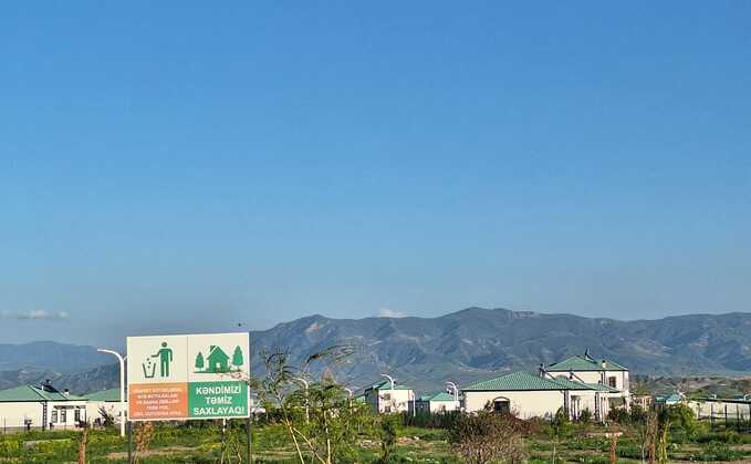 The Aghali smart village, with the Talish mountains in the background | Credit: Cecilia Keating