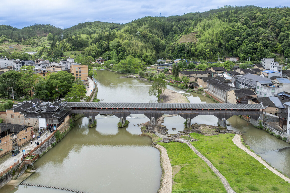 (FujianPano) CHINA-FUJIAN-WOODEN-ROOFED ARCH BRIDGE (CN)
