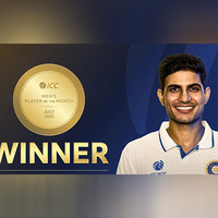 Shubman Gill becomes ICC Men's Player of the Month for July
