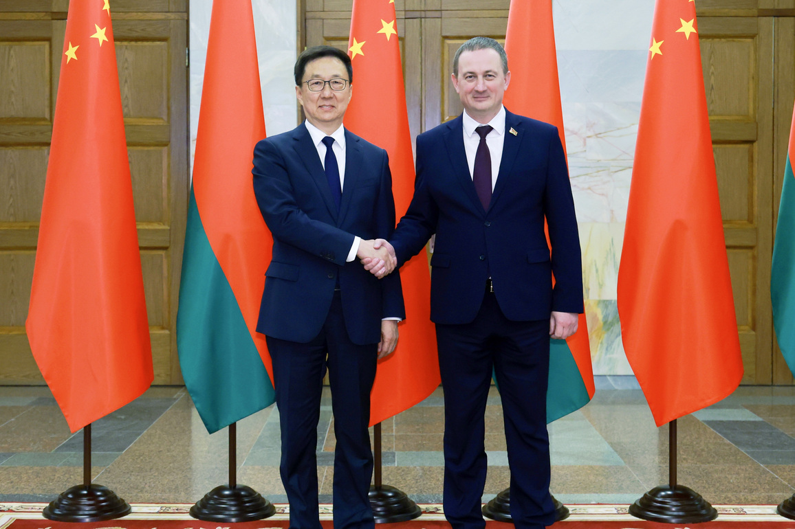 BELARUS-MINSK-CHINA-HAN ZHENG-BELARUSIAN PM-MEETING