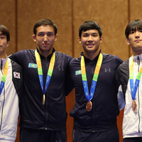(SP)CHINA-HAINAN-SANYA-ASIAN BEACH GAMES-JIU JITSU-MEN'S -69KG-AWARDING CEREMONY(CN)