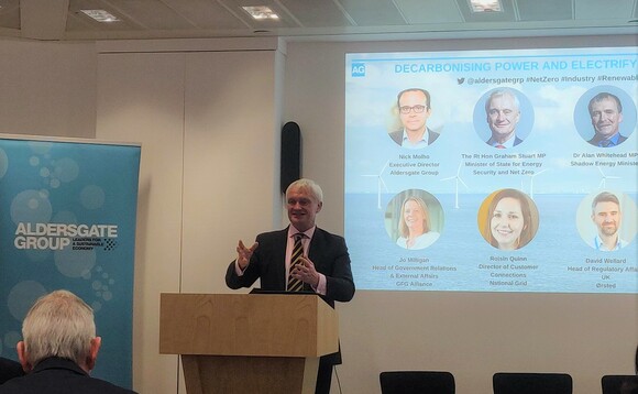 Energy Security and Net Zero Minister Graham Stuart spoke at an Aldersgate Group event this week Energy Security and Net Zero Minister Graham Stuart spoke at an Aldersgate Group event this week