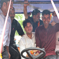 Union Minister Scindia gifts tractor to man who saved villagers in flood-hit Shivpuri