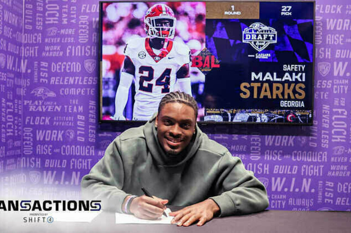 Malaki Starks Signs Ravens Rookie Contract