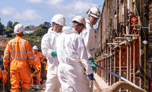  The low carbon concrete is being used to backfill behind the piles as the new sea wall is built at Dawlish