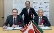  (Left-right) Mike Scholey, Globeleq CEO; Kazumasa Kimura, COO for Africa Division (TTC); Tadao Horie, executive officer, corporate GM, Power Generation Business (Fuji Electric)