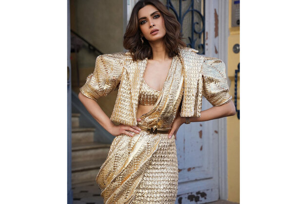 "Dipped in Indian Gold": Diana Penty brings traditional elegance to Cannes in stunning Manish Malhotra saree look