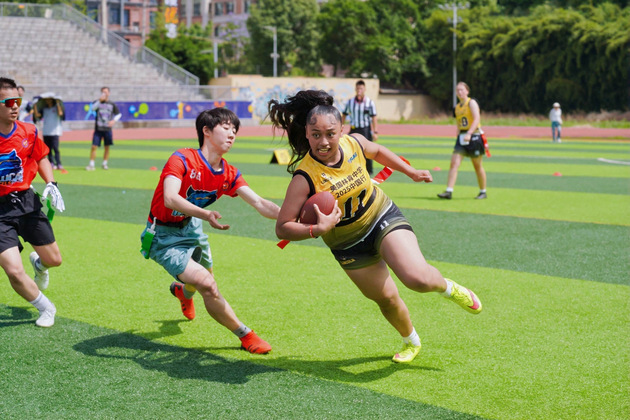 (Int'l Exchange)CHINA-SICHUAN-CHENGDU-U.S. YOUTH-FLAG FOOTBALL-EXCHANGE EVENT (CN)