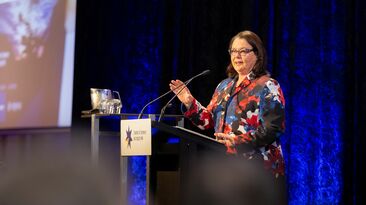 Madeleine King speaking at a recent CCIWA breakfast. Photo: PS Smile Productions.