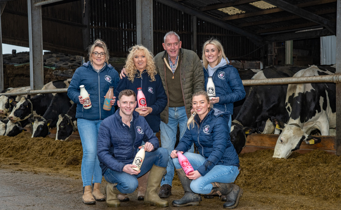 Left to right: Lianne Gibson, Julie, Jimmy and Mary Hewitt.
Front: Freddie Hewitt and Rosie Metcalf.