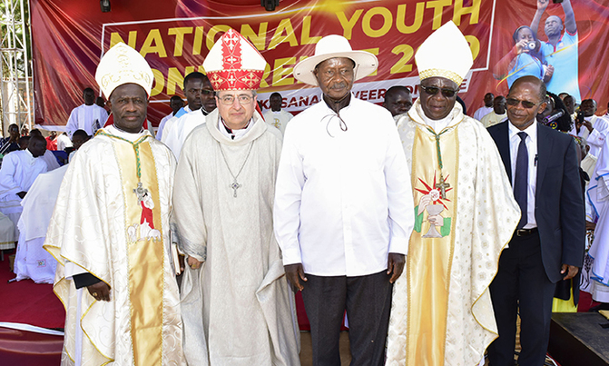 Museveni commends Catholic Church for guiding the youth Museveni commends Catholic Church for guiding the youth