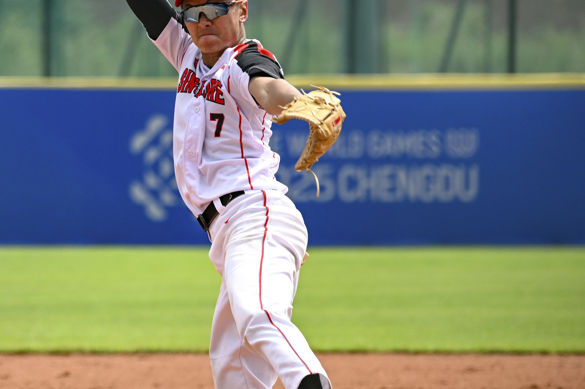 (SP)CHINA-CHENGDU-THE WORLD GAMES 2025-SOFTBALL-MEN-PRELIMINARY ROUND-SGP VS CAN (CN)