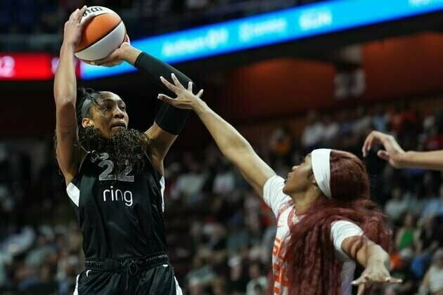 A'ja Wilson, Aces cruise as Sun's skid reaches 10