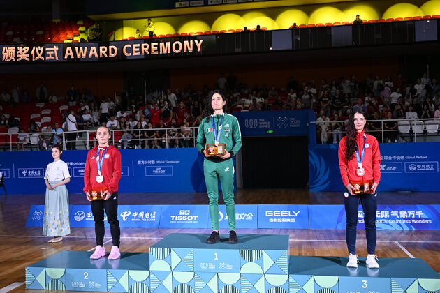 (SP)CHINA-CHENGDU-THE WORLD GAMES 2025-MUAYTHAI-WOMEN'S -54KG-AWARDING CEREMONY(CN)