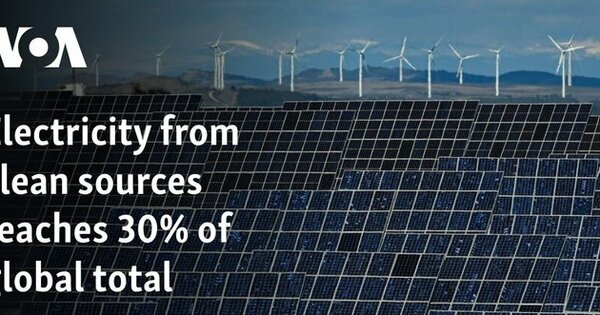Electricity from clean sources reaches 30% of global total