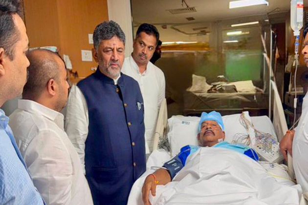 Karnataka CM DK Shivakumar visits MLA K Shadakshari in Delhi hospital, wishes speedy recovery