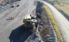 The truck and was about to reverse when it rolled onto its side. 