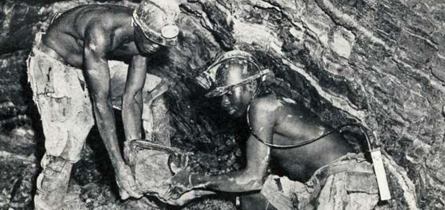 Workers in an underground copper mine in Northern Rhodesia (now Zambia) some time in the early 1950s. Photo: Information Department of Northern Rhodesia